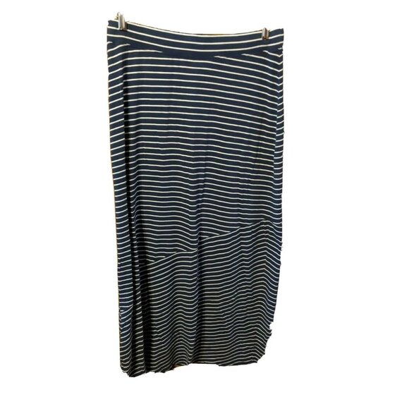 Sonoma Size S Maxi Skirt Blue White Striped Long Modest - Picture 1 of 6